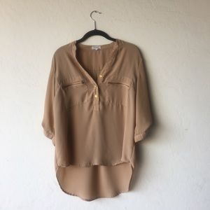 Beige High Low Top